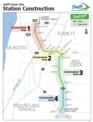 Swift Green Line Construction Area Map