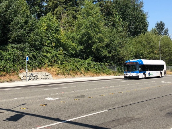 Rte 109 approaches one of four new stops on Cathcart Way