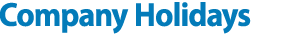 Company Holidays