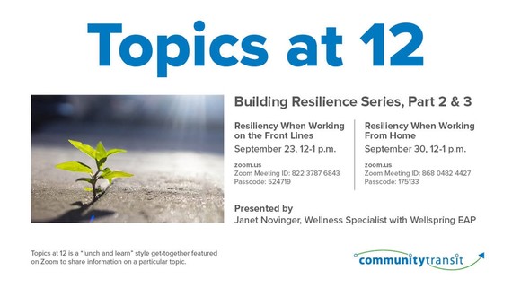 Topics at 12 Resiliency Part 2 and 3
