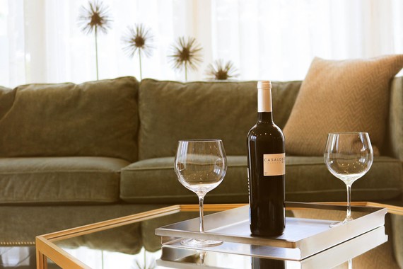 Wine glasses at home