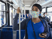 Passenger wearing a mask