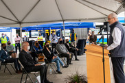 Community Transit CEO Ric Ilgenfritz addresses dignitaries at ground breaking event