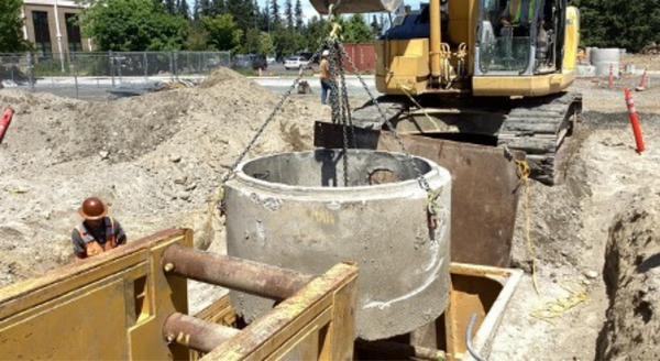 Crews have continued upgrading and relocating utilities at Edmonds College