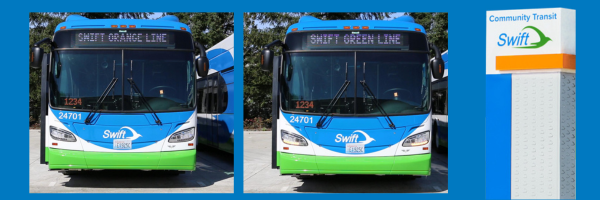 Swift Orange and Green bus signs