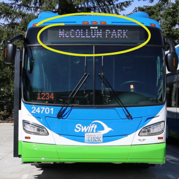 Swift bus headway sign - McCollum Park