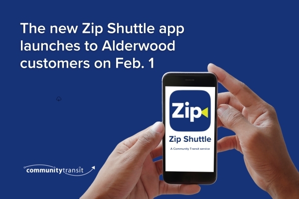 The new Zip Shuttle app launches to Alderwood customers on Feb. 1