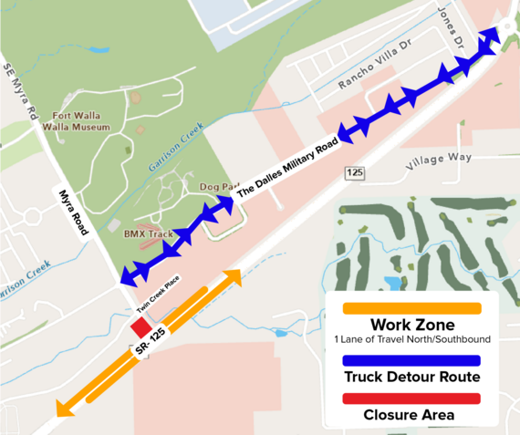Myra Road and SR-125 Detour Map