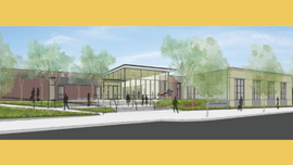 Artist's rendering of the proposed Alder Street elevation of the renovated Walla Walla Public Library.