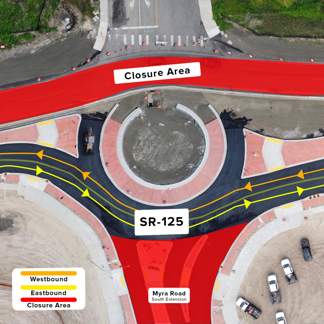 Closure Map -Myra Road SR-125