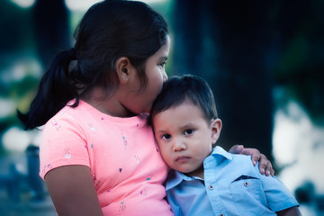 young girl and boy