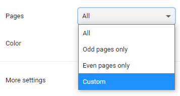 custom printing menu