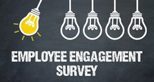 Chalkboard with Employee Engagement Survey