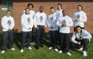 Youth wearing MADE Men peer mentoring T-shirts