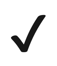 Simple line illustration of a check-mark.