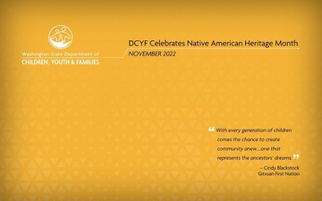DCYF-branded Zoom background in recognition of Native American Heritage Month