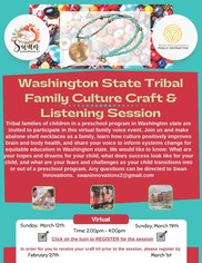 WA State Tribal Family Culture listening and crafts session flyer