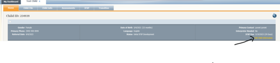 Screen shot of home page in the DMS.