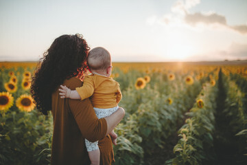 Sunflower Mom and Baby