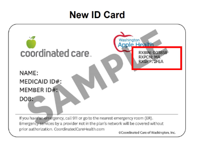 example of an insurance card with prescription number and member id