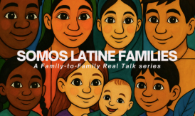 somos latine families flyer with different faces from different races