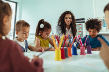 teacher and children