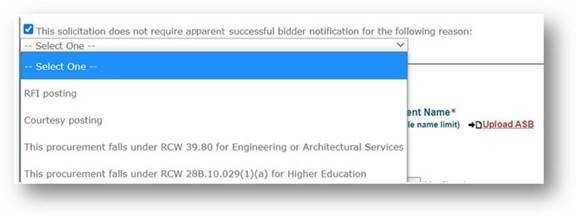 Screenshot of the ASB notification section