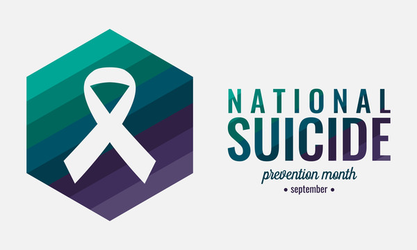 Blue and purple awareness ribbon. September is national suicide prevention month.