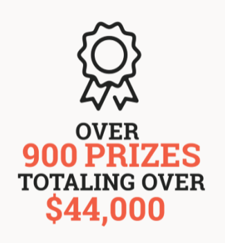 An infographic showing that there are more than 900 prizes totaling over $44,000 in the 2026 Trout Derby