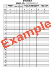 Example of a Dungeness crab catch record card