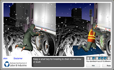 Image of example of simulation one with driver with gear and another without. 