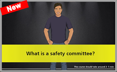 Image of character standing in center with title What is a safety committee?