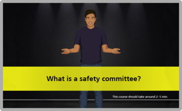 Image of truck driver with arms open and a title "What is a safety committee?"