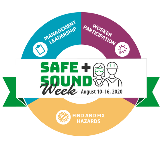 Safe + Sound Week Core Elements: Find & Fix Hazards; Management Leadership; Worker Participation