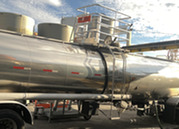 Ladder on side of tanker truck