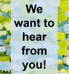 we want to hear from you with text box emojis