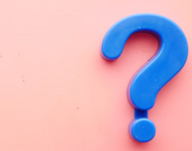 blue question mark on pink background