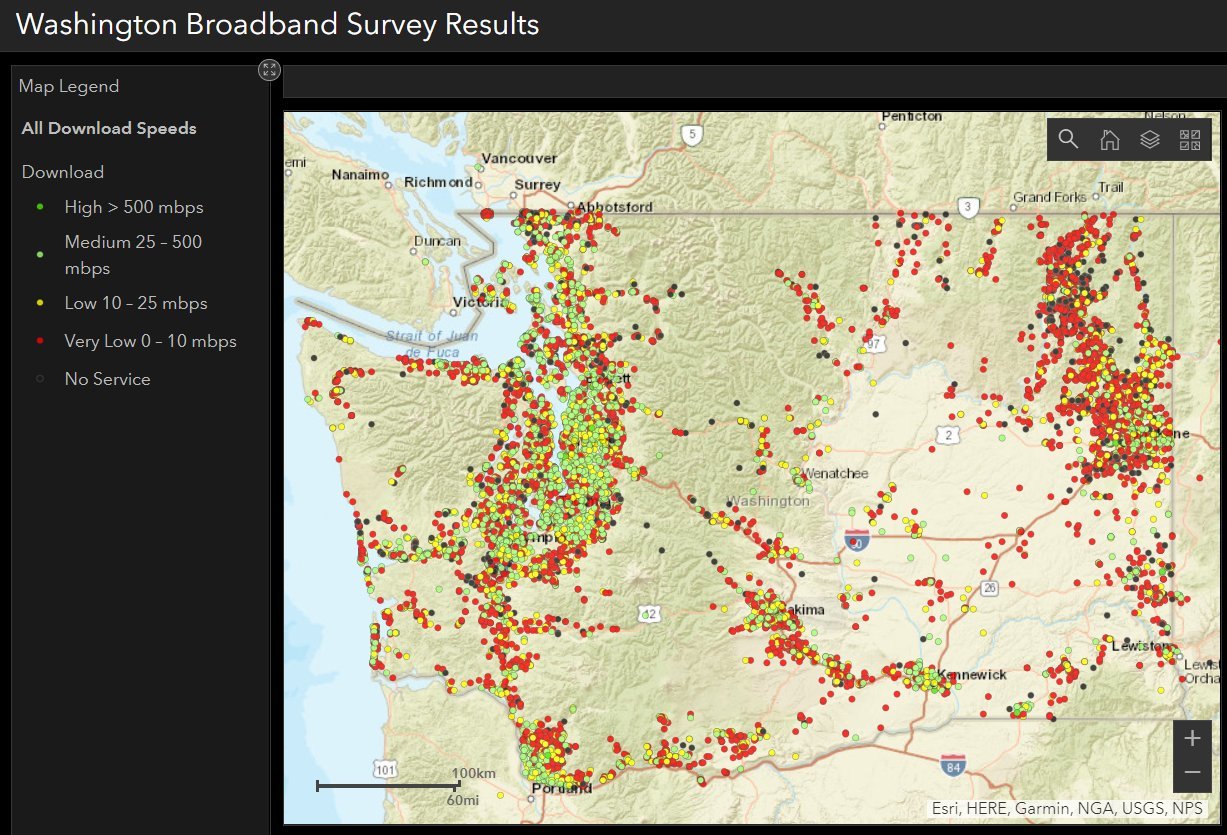 Broadband speed test survey map