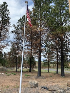 American flag on a new flagpole in Malden WA