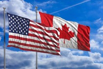 photo of US and Canadian flags side by side