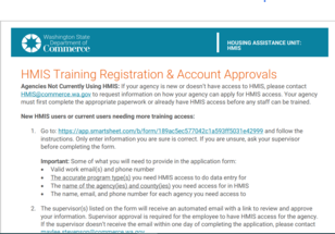 HMIS registration form