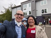 Photo of Commerce staffers at Lydia Place Heart House opening