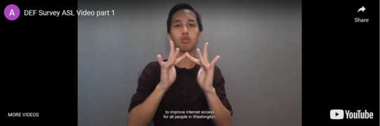 Screenshot of digital equity sign language video