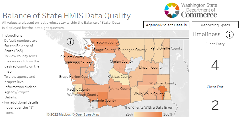 HMIS Data Quality dashboard screenshot