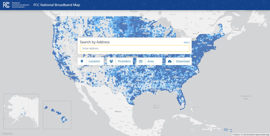 FCC broadband national map