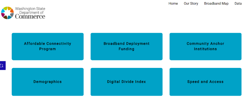 Screenshot from Digital Equity Dashboard