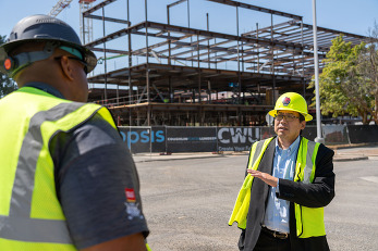 Fong sees a construction site at CWU.