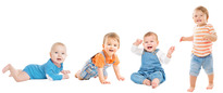 Babies growing from crawling to standing