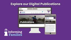 Informing Families Publications page shown on desktop and mobile.