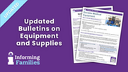 Updated bulletins on equipment and supplies